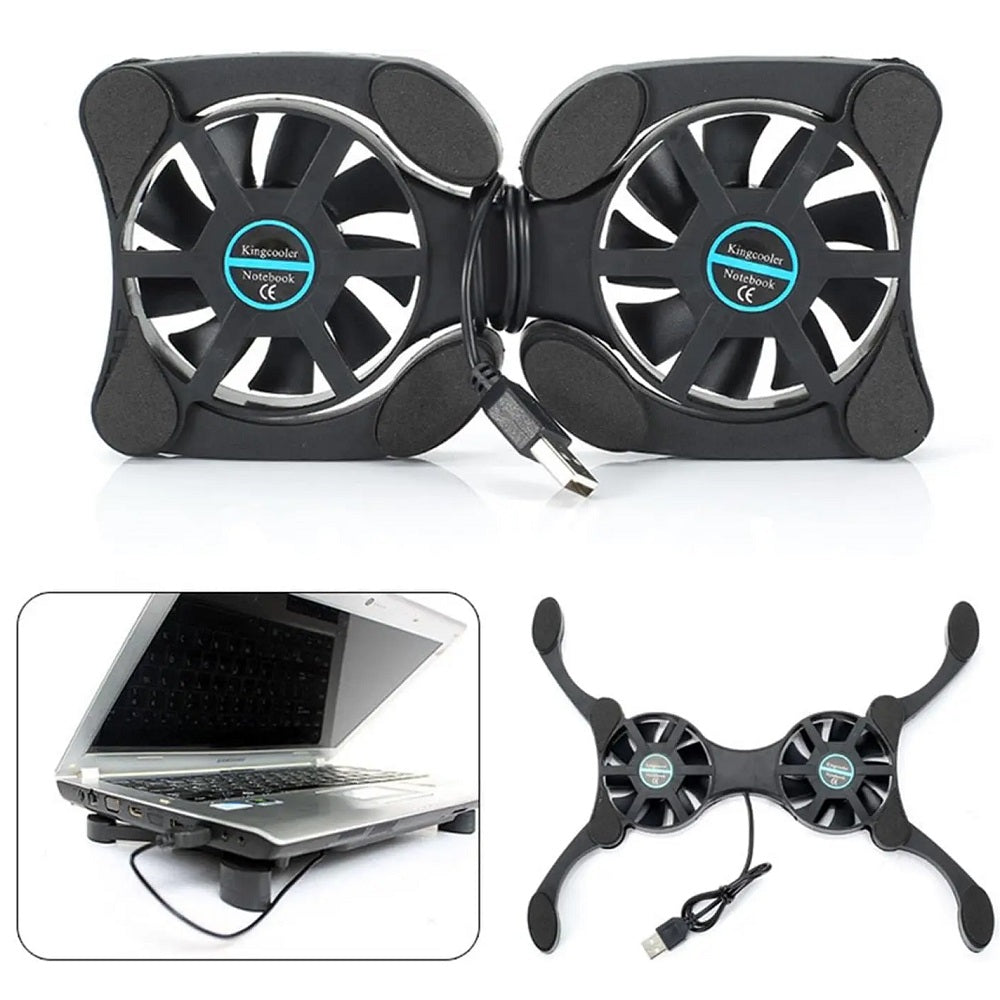 USB Mini Laptop Cooler – Portable Foldable Fan Stand for Notebook & PC