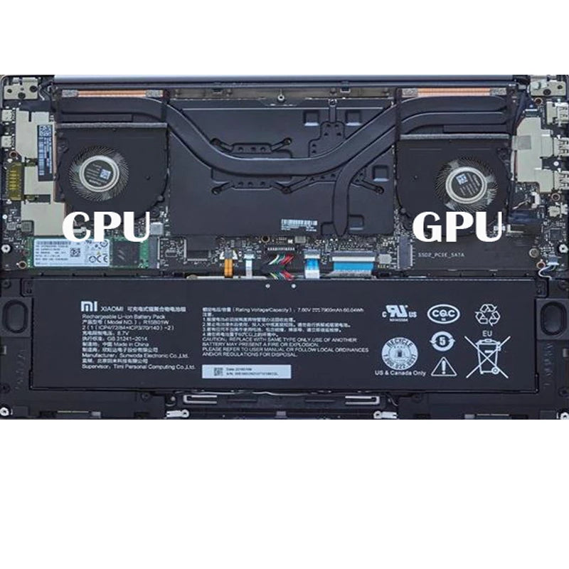 Xiaomi 15.6 PRO GTX CPU & GPU Fan Replacement Model: EG50040S1-CE60-S9A EG50040S1-CE70-S9A